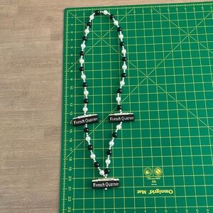 Mardi Gras 2/17/26 New Orleans French Quarter Black and White Beads